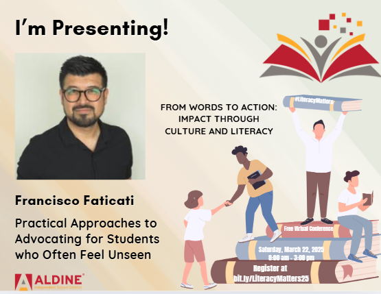 etomita (@emytomita) on Twitter photo Exciting News! <a href="/faticati/">Francisco Faticati</a> will be presenting at
<a href="/AISDLitMatters/">LiteracyMatters</a> 2025! 📷 Join session on "Practical Approaches to Advocating for Students" Sign up for the FREE conference today! Let’s elevate literacy! 📷Register TODAY! 📷 03.22.25 #Saturday literacymatters2025.sched.com/?s=09 <a href="/NGuzmanPhD/">NGuzmán ☮</a> Exciting News! <a href="/faticati/">Francisco Faticati</a> will be presenting at
<a href="/AISDLitMatters/">LiteracyMatters</a> 2025! 📷 Join session on "Practical Approaches to Advocating for Students" Sign up for the FREE conference today! Let’s elevate literacy! 📷Register TODAY! 📷 03.22.25 #Saturday literacymatters2025.sched.com/?s=09 <a href="/NGuzmanPhD/">NGuzmán ☮</a>