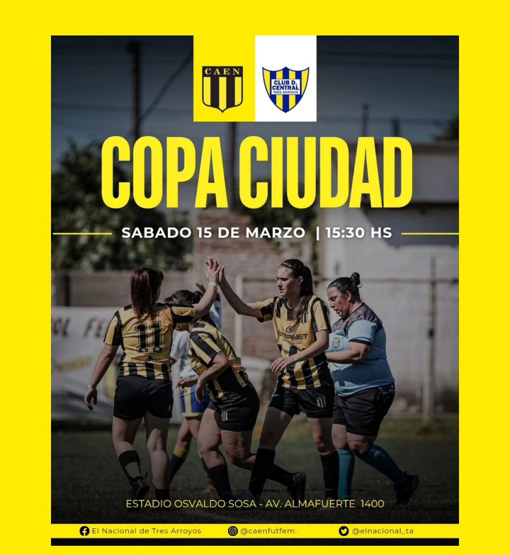 elnacional_ta's tweet photo. #FutbolFemenino 
LAS CHICAS COMIENZAN EL JUEGO

El Nacional comenzará a transitar la temporada 2025 cuando desde las 15.30 enfrente a Central, por la primera fecha de la Copa Ciudad de Tres Arroyos.

El partido va en cancha de Argentino Juniors.

#VamoslasPibas #VamosDecano https://t.co/4Duo6BwhYM