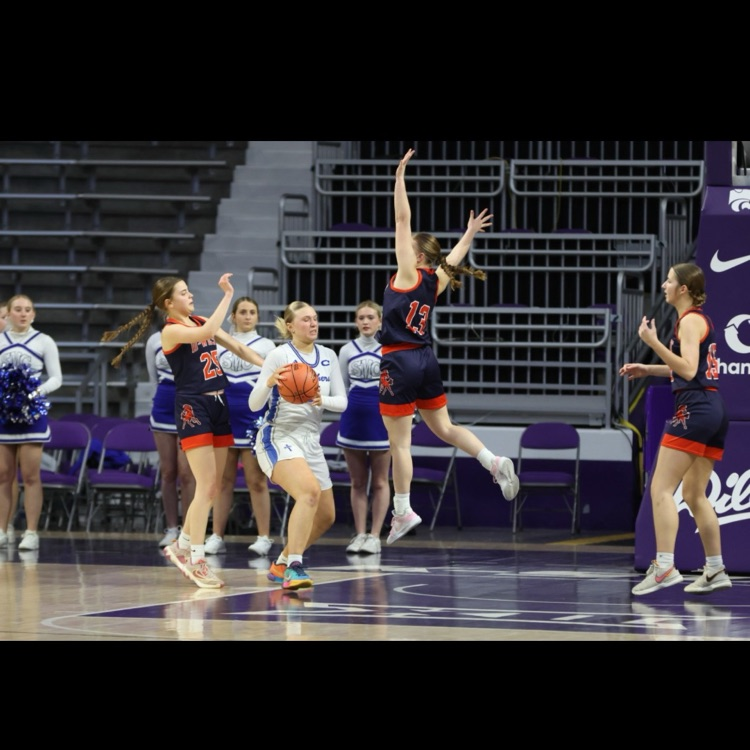DoniphanW's tweet photo. HS Girls BB State Semifinals vs. St. Mary’s Colgan, 3/14
61-60(2OT)

The Lady Mustangs advance to the championship game tomorrow at 6:15 p.m. against Moundridge!

#MustangPride https://t.co/dWYZcXflfC