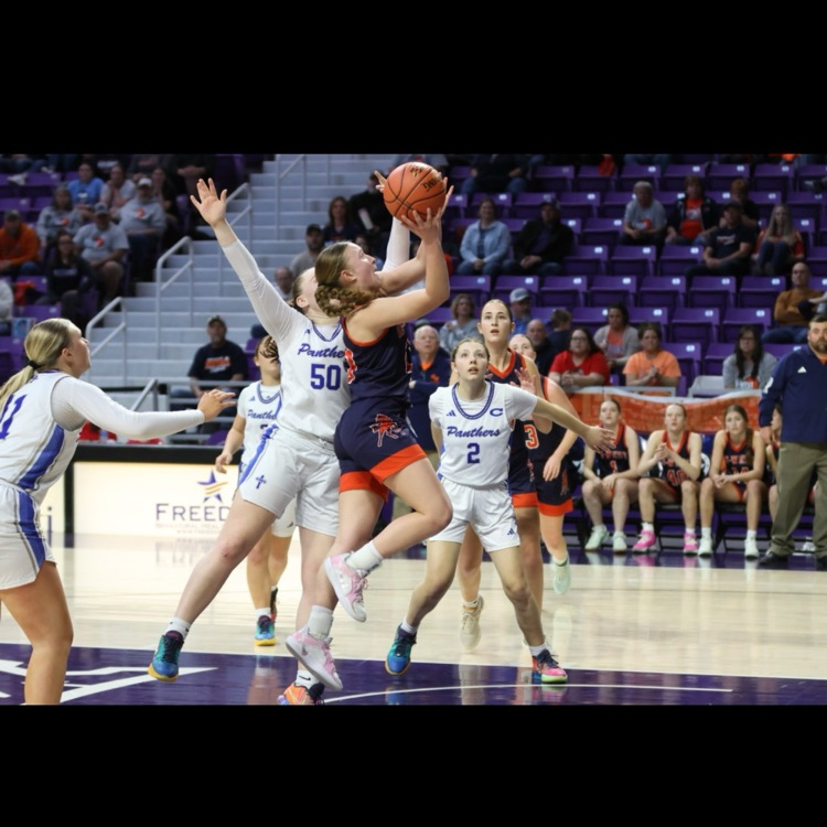 DoniphanW's tweet photo. HS Girls BB State Semifinals vs. St. Mary’s Colgan, 3/14
61-60(2OT)

The Lady Mustangs advance to the championship game tomorrow at 6:15 p.m. against Moundridge!

#MustangPride https://t.co/dWYZcXflfC