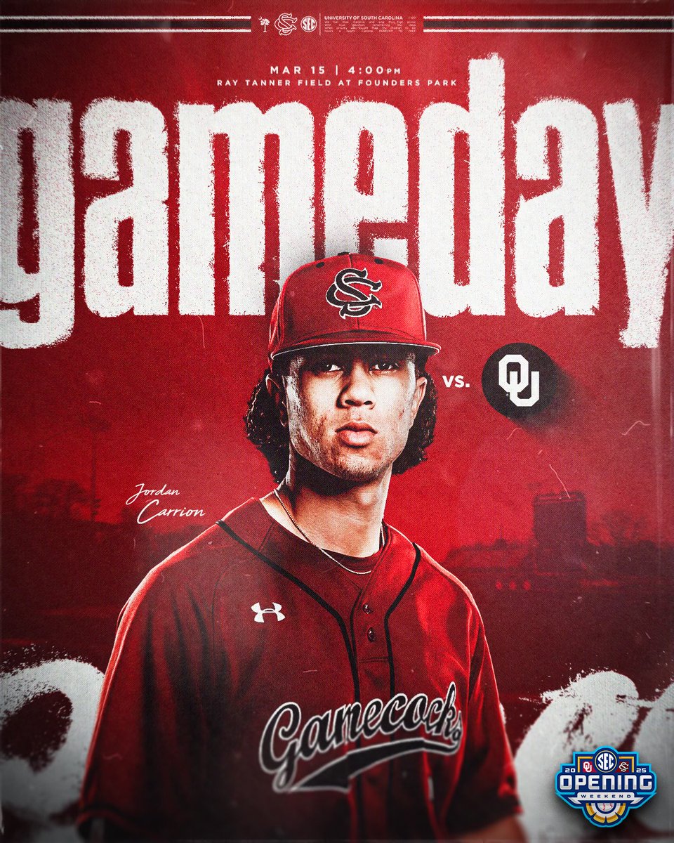 GamecockBSB's tweet image. Saturday in the Park

🆚 Oklahoma
🕓 4 p.m.
📻 bit.ly/462fHLW
📊 bit.ly/4iwA5Mm
📺 bit.ly/3DIRdzo
🎟️ bit.ly/4iwAb6G

#Gamecocks | #ForeverToThee