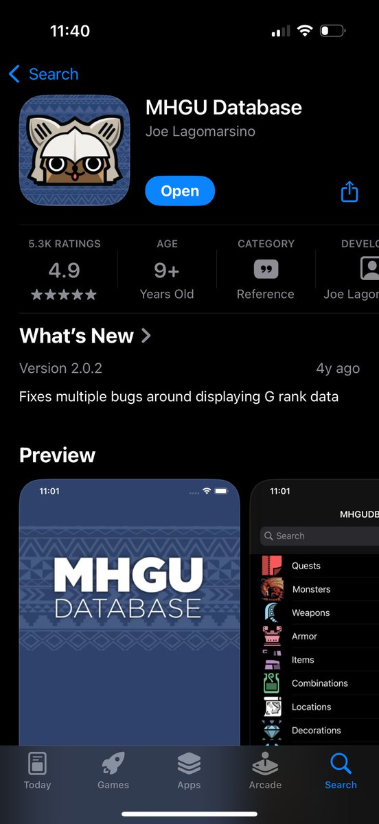 MightyKeef's tweet photo. For those checking out Monster Hunter Generations Ultimate cause of the sale on eshop. I highly recommend downloading this app. It’s a database for literally everything in the game. Any knowledge you need about monsters, weapons, armor, where to find materials etc https://t.co/ROHfhs9Ak0