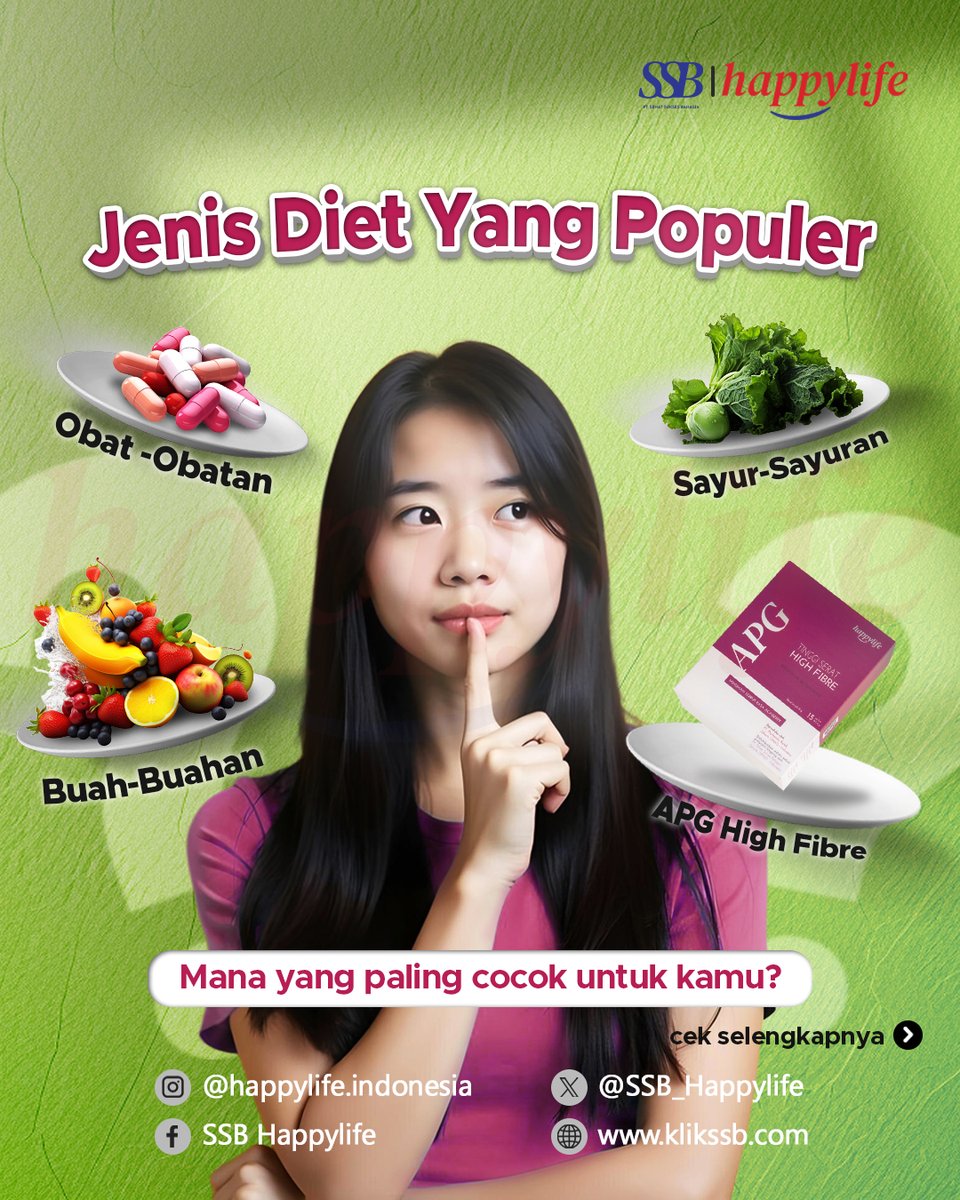 SSB_happylife's tweet photo. Hi Happylife Squad 💚

Tahukah kamu, dunia diet penuh dengan pilihan yang menarik dan beragam? Masing-masing punya keunikan tersendiri yang bisa disesuaikan dengan gaya hidup kamu. 

Yuk, temukan metode diet yang paling cocok buat kamu dan share pilihanmu dikolom komentar yaa 🌱 https://t.co/bYSivq1bPF