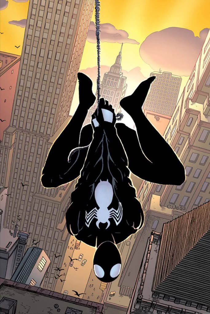 Symbiotized's tweet photo. Black Suit Spider-Man by Charles Vess https://t.co/ii8unwdgG8