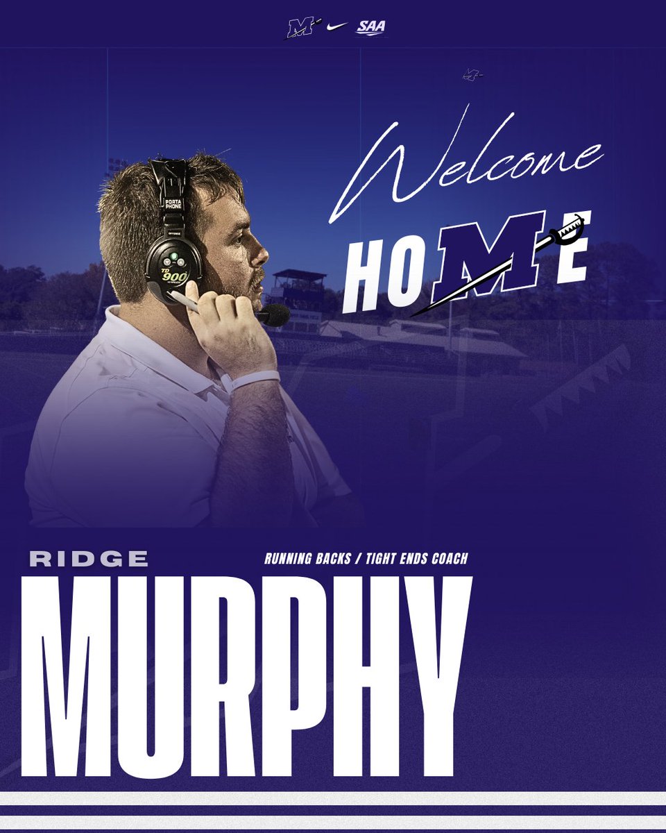 Millsaps Football (@majorsfootball) on Twitter photo Welcome home, Coach!!
We're excited to add <a href="/CoachMurphy_/">Ridge Murphy</a> to our 2025 staff! Let's get to work! #GoMajors Welcome home, Coach!!
We're excited to add <a href="/CoachMurphy_/">Ridge Murphy</a> to our 2025 staff! Let's get to work! #GoMajors