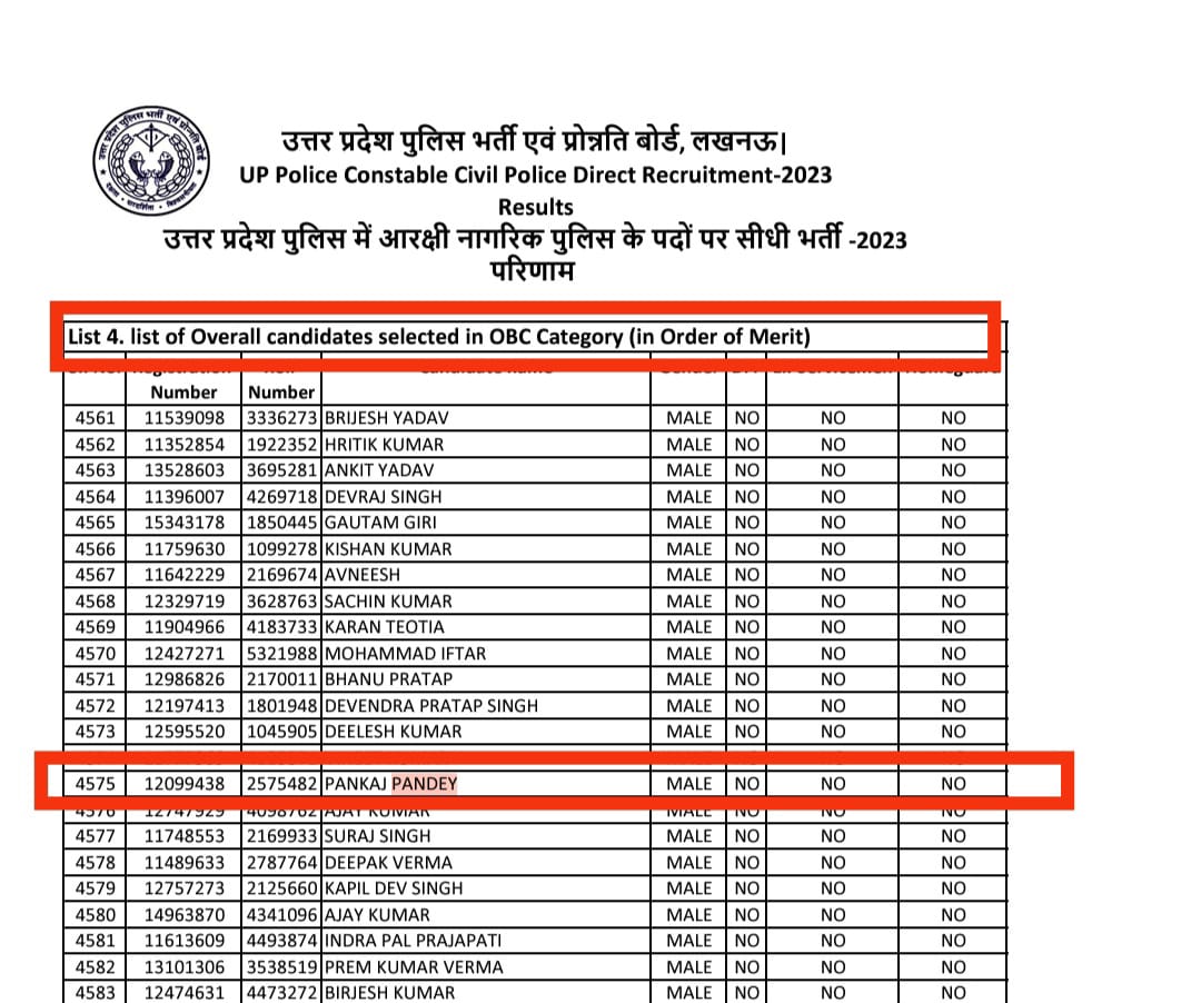 UP पुलिस भर्ती के रिजल्ट में "पंकज पांडेय" OBC मे चयनित है!

क्या पांडेय भी OBC होते है? 

OBC वालों तुम लोग लगे रहो हिंदुराष्ट्र बनाने में। OBC के छात्र अपना देख ले भविष्य मे क्या करना है!