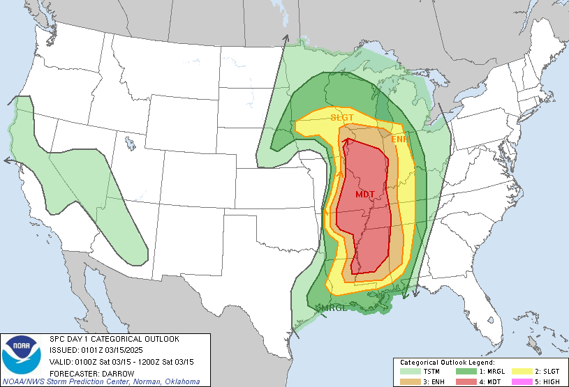 LimWeather's tweet photo. D1 #ModerateRisk in C US esp #StLouis,#Peoria,#SpringfieldIL,#DecaturIL,#Paducah,#Davenport,#Memphis,#JacksonMS,#JacksonTN,#Jonesboro
15SIG #Tornado/45SIG #Wind/30SIG #Hail risks #Wxx #WxTwitter #SPC #SevereWx #ARwx #TNwx #Kywx #MOwx #STLwx #ILwx #IAwx #INwx #MSwx #ALwx #LAwx https://t.co/54nptqmsRS