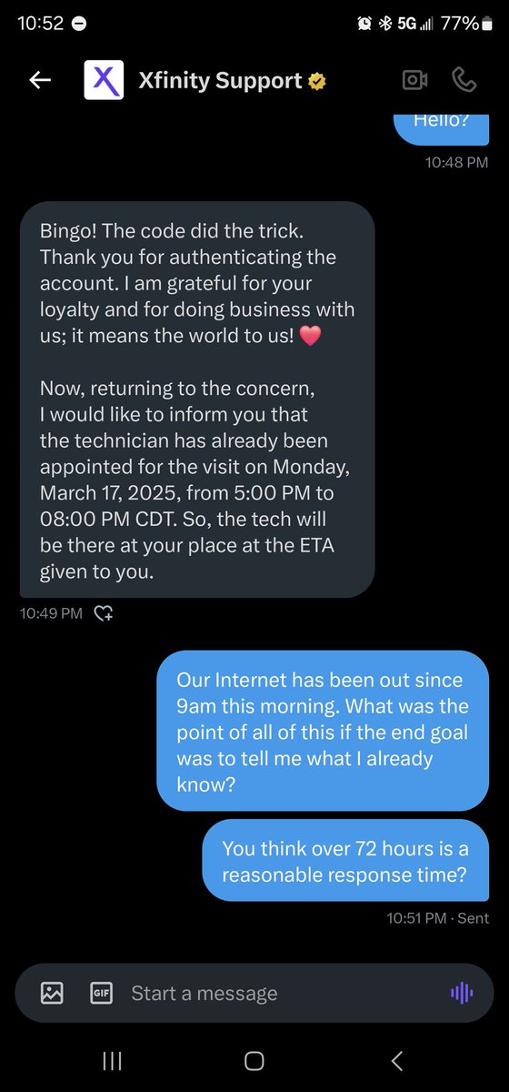 drunkNunX's tweet photo. @XfinitySupport Wow. Thank you SO MUCH. I couldn't have imagined Xfinity being any more helpful than this https://t.co/t3G0GDLL4E