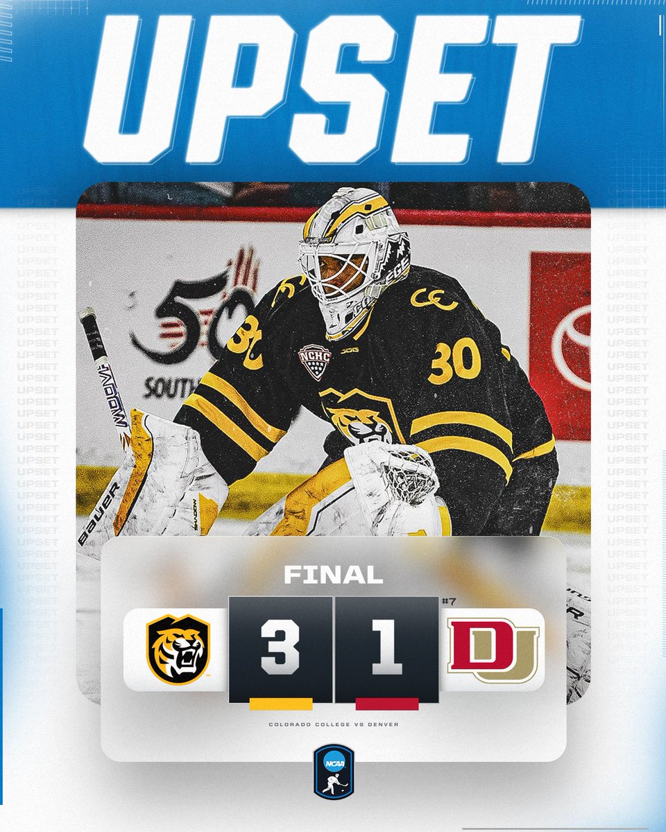 THAT'S AN UPSET! 🚨

<a href="/CCTigerHKY/">CC Hockey</a> gets the win over No. 7 Denver 

#NCAAHockey