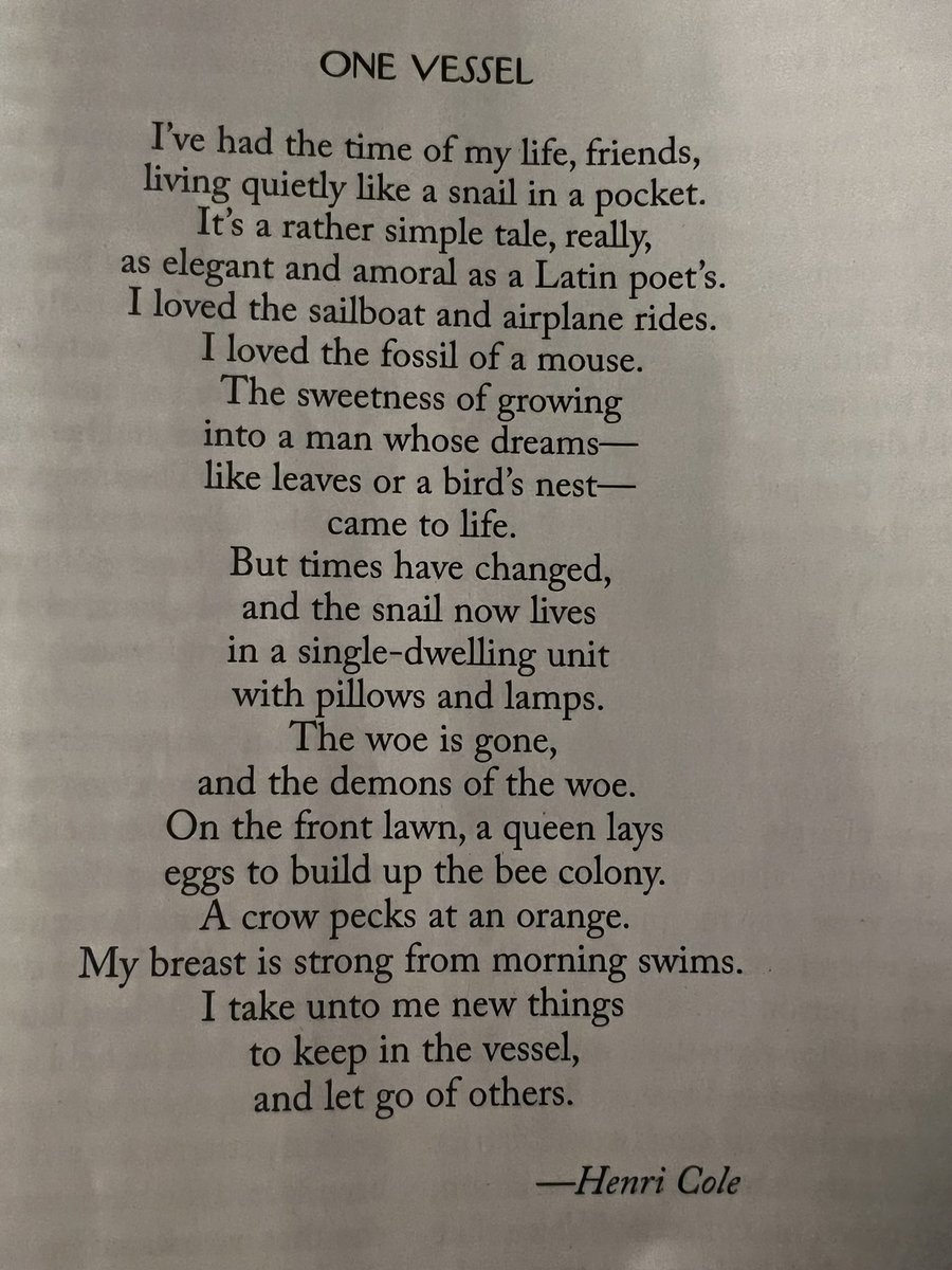 In these dark times there is still light in the form of a beautiful poem by Henri Cole in this week’s New Yorker. 🙏<a href="/ColeHenri/">Henri Cole</a>