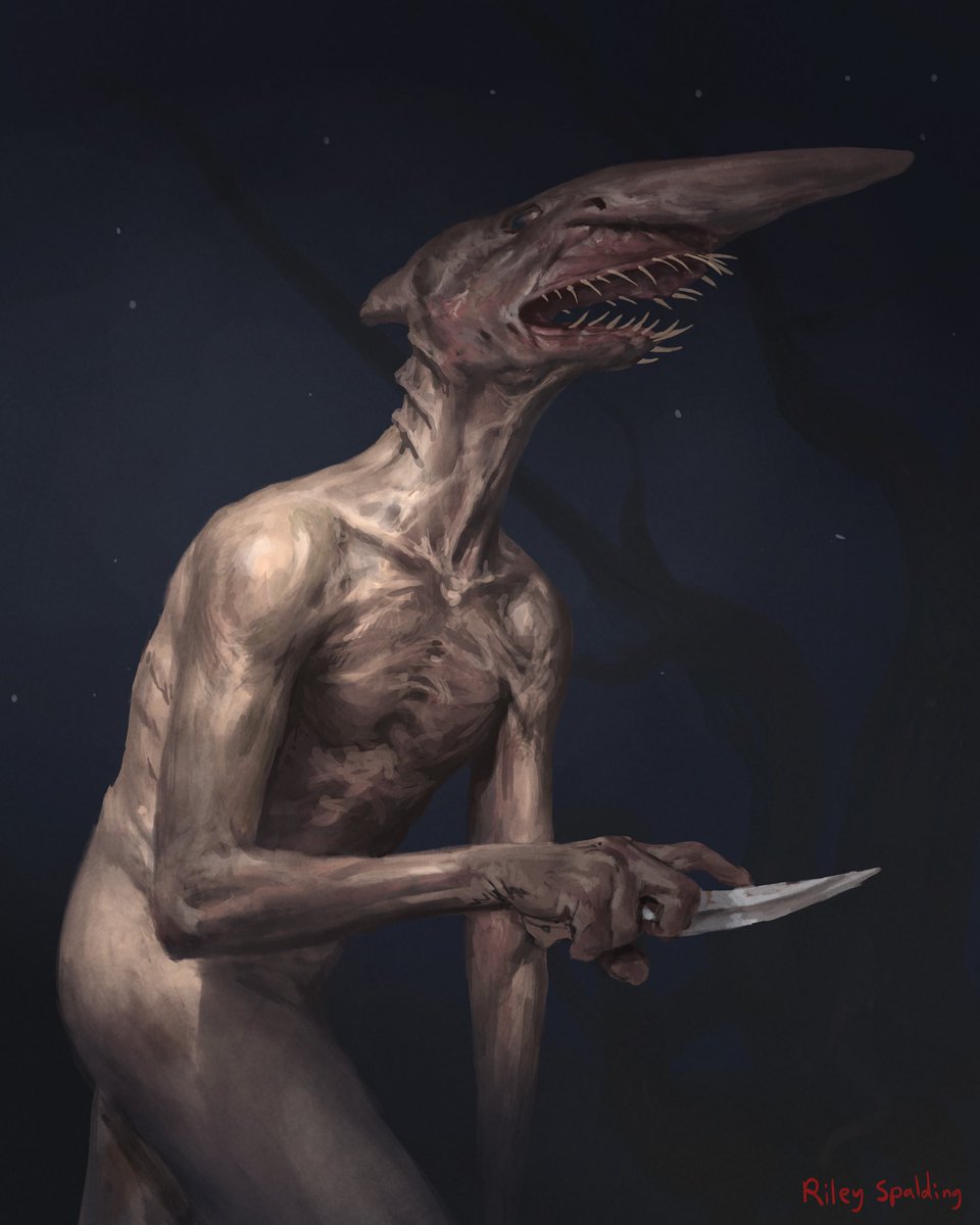 SpaldingRiley's tweet photo. Quick fish guy in photoshop. #art #digitalart #horror #HorrorArt #monster #fish #artwork https://t.co/VlbeVahmYe