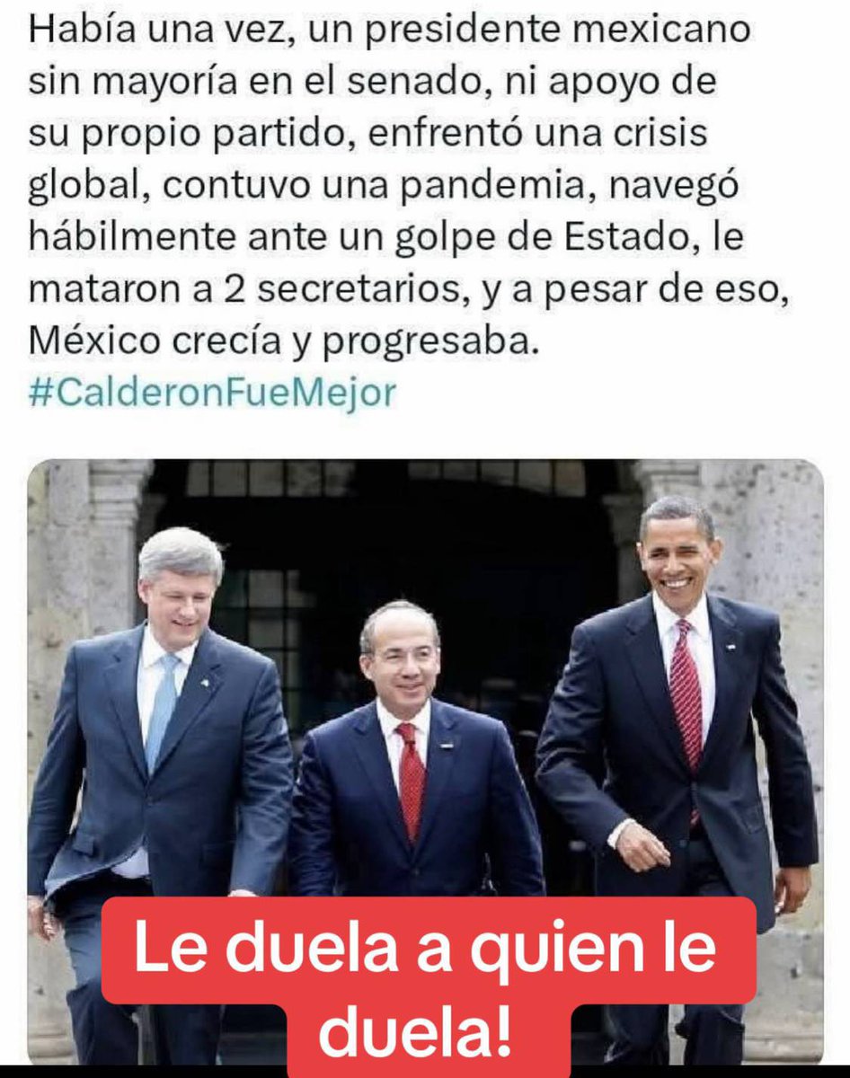 ryo_hermoso's tweet photo. Aunque LES DUELA, AUNQUE LES #ARDA 
#CalderonFueMejor

El Presidente Felipe Calderón es ¡EL MEJOR PRESIDENTE QUE HA TENIDO MÉXICO! 🇲🇽

#NarcoExPresidenteAMLO
Quien de acuerdo? 🙋🏼‍♀️ https://t.co/2a56EgtekW