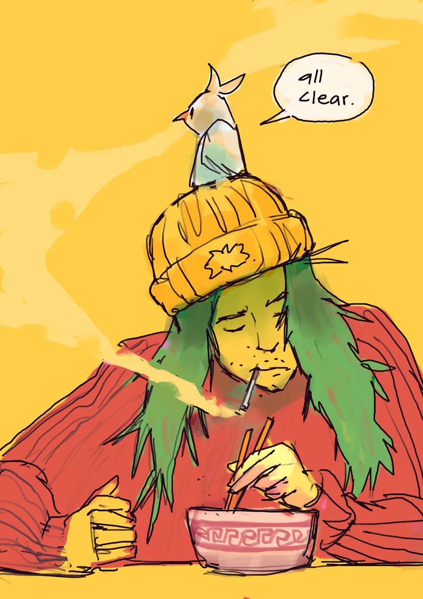 illuspectrum's tweet photo. All Clear. 🐦💬🍜✨ https://t.co/e8QQlKzCQ3