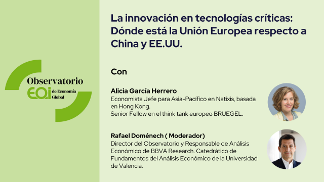 eoi's tweet photo. 📢#ObservatorioEOI "La innovación en tecnologías críticas: ¿Dónde está la #UE respecto a #China y #USA?"  
🗣️Hablaremos sobre #IA, #semiconductores y la #computación cuántica con @Aligarciaherrer y @rdomenechv 
📅Miércoles 26/03
⏰18:30 h.
¡Inscríbete! 
🔗https://t.co/TLF5owYKc3 https://t.co/V38dQz7JF0