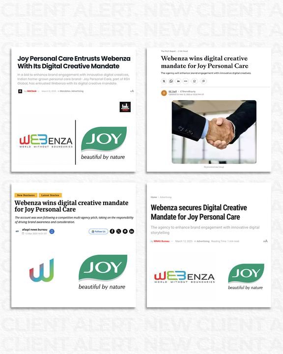 Webenza's tweet photo. We are all set to roll up our creative sleeves for our newest client, @joypersonalcare.
This collaboration will be all about crafting extraordinary stories that celebrate care, connection, and confidence.

Want to know more about this? Read here: https://t.co/oZgvyJQVbn

#client https://t.co/gn1PoL7Qf7
