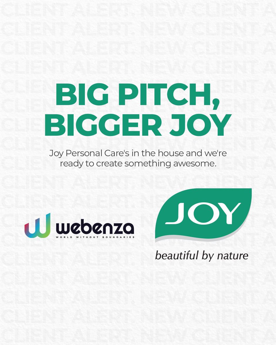 Webenza's tweet photo. We are all set to roll up our creative sleeves for our newest client, @joypersonalcare.
This collaboration will be all about crafting extraordinary stories that celebrate care, connection, and confidence.

Want to know more about this? Read here: https://t.co/oZgvyJQVbn

#client https://t.co/gn1PoL7Qf7