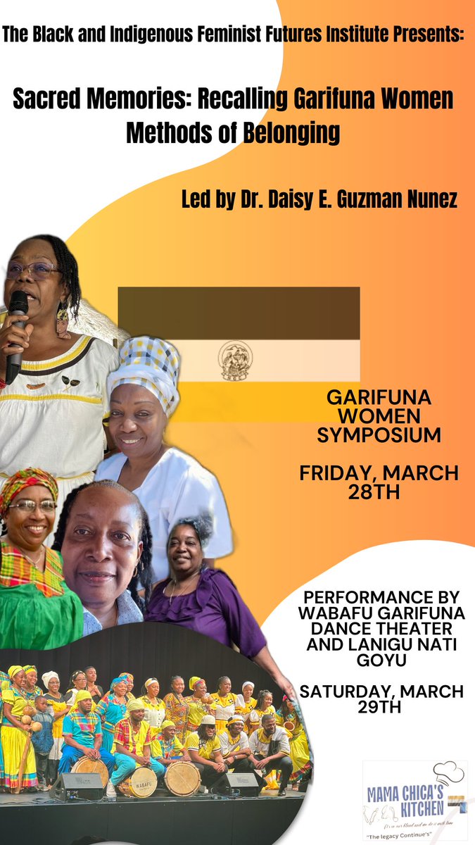 UVaAnthro's tweet photo. Sacred Memories: Recalling Garifuna Women  

March 28-29 | 2-day symposium honoring Garifuna Heritage Mont 

Dr. Daisy E. Guzman Nuñez leads discussions w/ guests from Livingston &amp; NYC.  

Mar 28 |4-8 PM| Brooks Hall 
Mar 29 |4-10 PM| Jefferson School https://t.co/sMzOqe7mlx