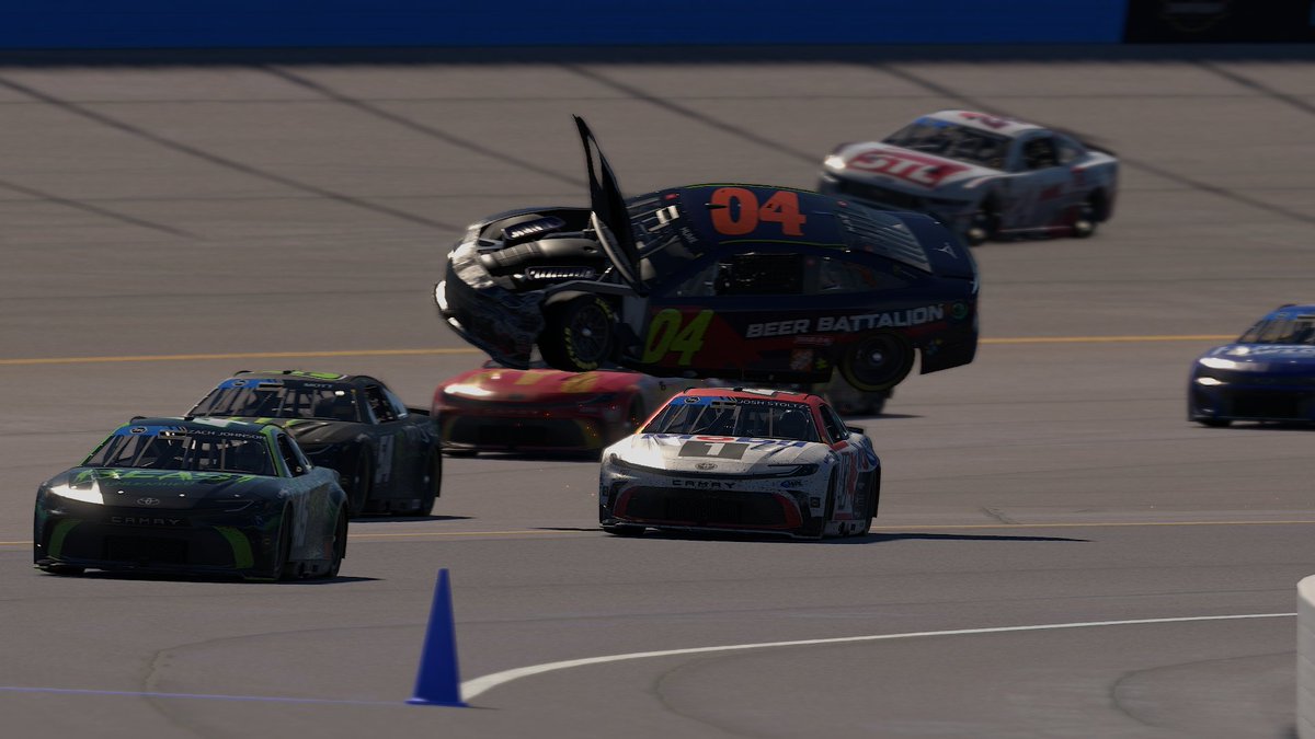 EPMotorsports24's tweet photo. Nick Baden Finished 4th in Xfinity

Noah Spaulding (below) Finished 22nd after some damage https://t.co/iODbgS7t1K