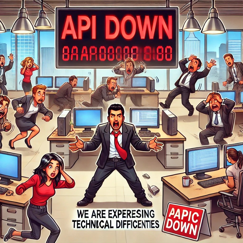 visionary30's tweet photo. "AI startups be like: 'We’re revolutionizing the future!' OpenAI API goes down for 5 minutes … 'We are experiencing unforeseen maintenance issues. Please stay tuned for updates.'" https://t.co/cmblYfhOCS