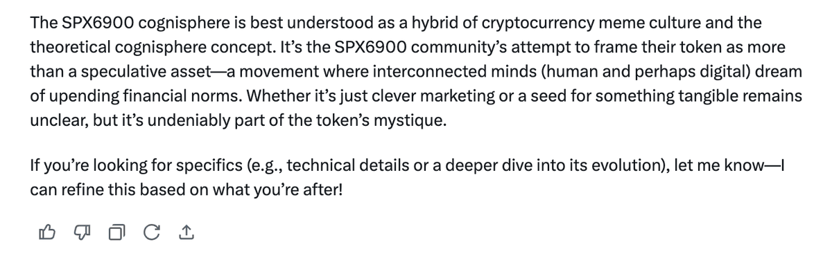 Hey Grok, what's the SPX6900 cognisphere?