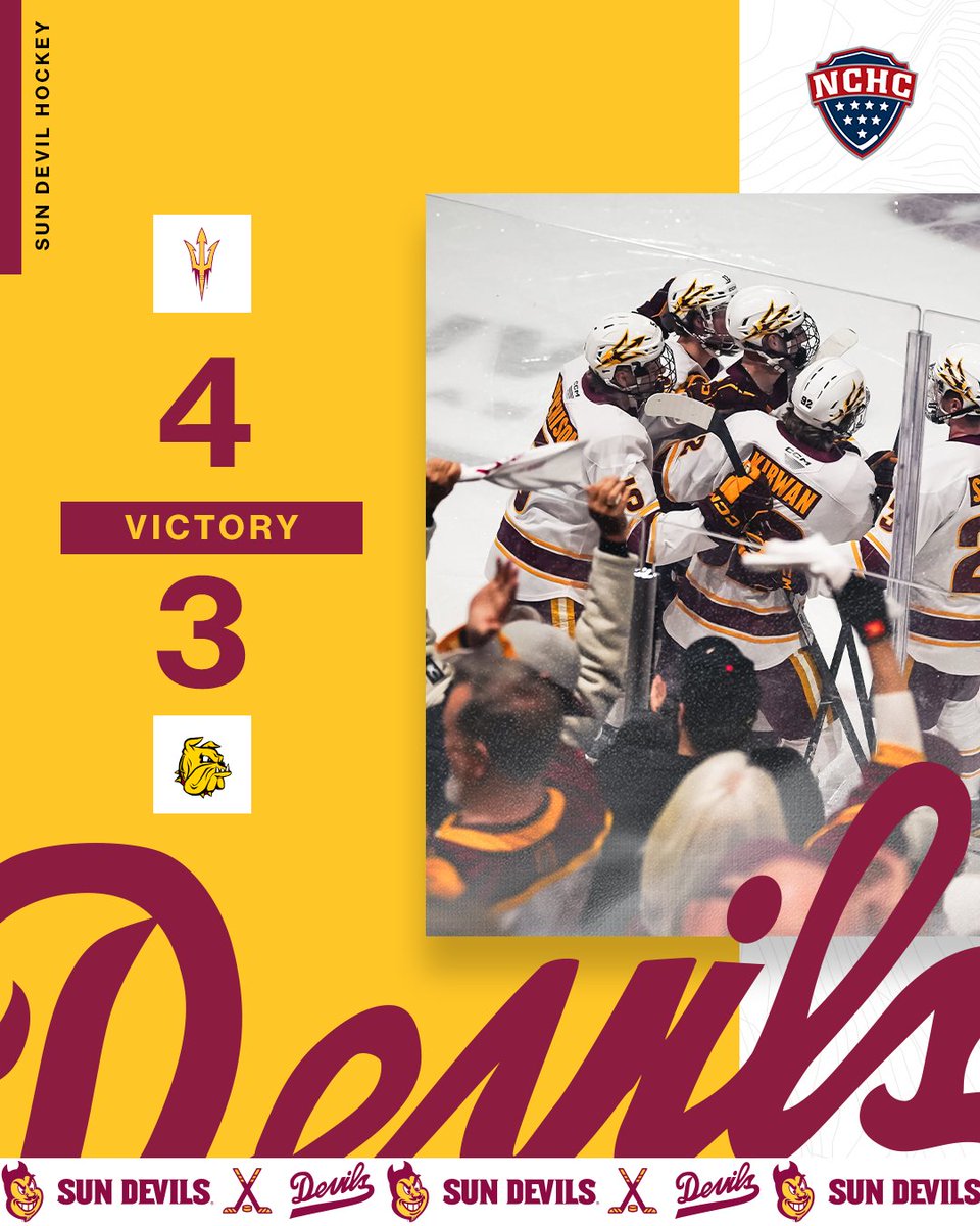 SunDevilHockey's tweet image. GAME ONE GOES TO THE DEVILS 😈