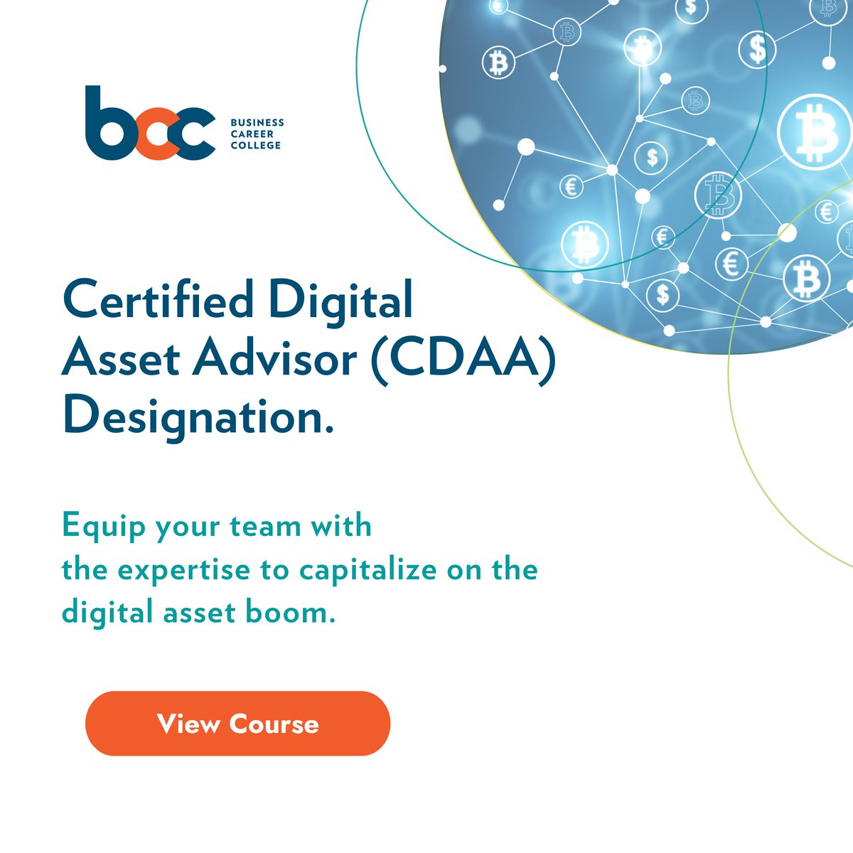 With Bitcoin surging, BCC's CDAA Enterprise training equips your firm with the knowledge to navigate crypto, blockchain &amp; DeFi with confidence. Stay ahead, mitigate risks &amp; lead in digital finance. 

🔗 businesscareercollege.com/digital-asset-… 

#Bitcoin #CryptoTraining #Blockchain