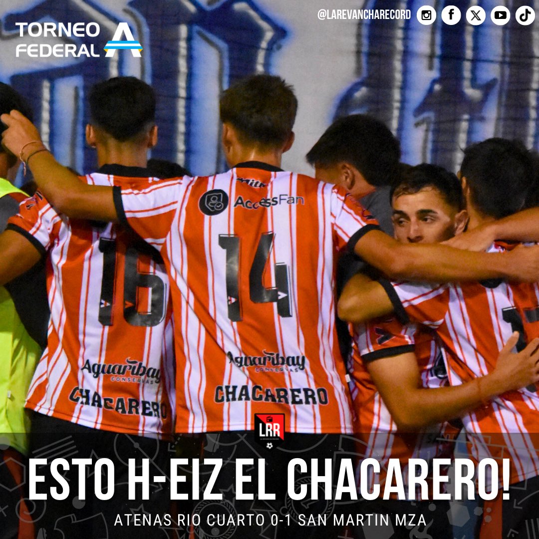 FEDERAL A | ESTO HEIZ EL CHACA 🇦🇹 

En su visita a Córdoba, San Martín de Mendoza consiguió un triunfazo al vencer 1-0 a Atenas Río Cuarto en el debut del Federal A 🏆

👏 Intensidad, despliegue y eficacia, las claves del Chacarero.

⚽️ Gol de Nicolás Heiz