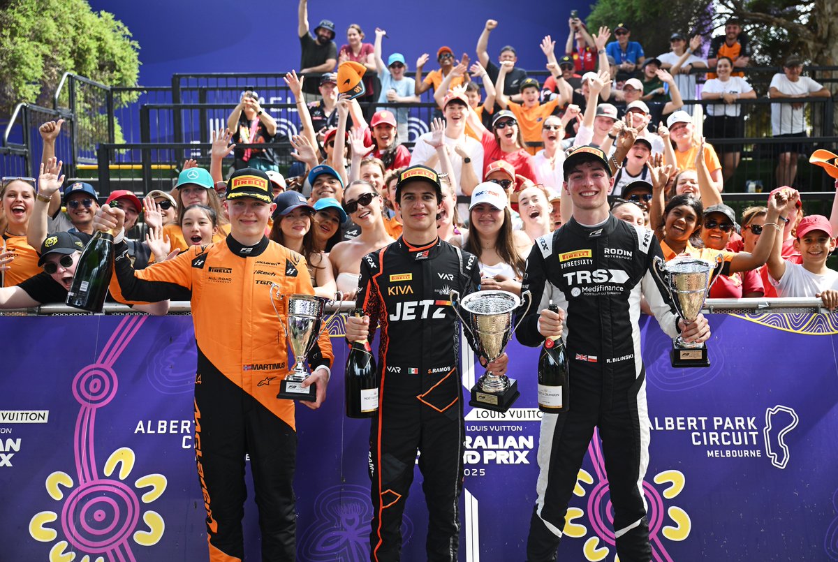 Podio de la F3 en Australia. Fuente: Twitter Fórmula 3