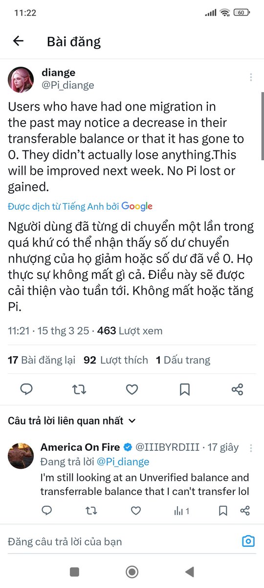 Crypto___New's tweet photo. 📢 PiNetwork :Người dùng đã từng được di chuyển một lần trong quá khứ có thể nhận thấy số dư di chuyển của họ giảm hoặc về 0.  Điều này sẽ được cập nhật vào tuần tới. Sẽ không mất hoặc tăng Pi. https://t.co/rcIiM3SYPC
