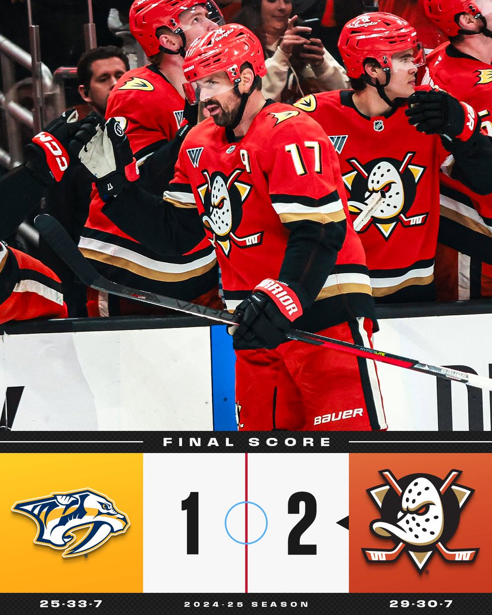 NHL's tweet photo. It's a win on home ice for the @AnaheimDucks! 🦆 https://t.co/wzzNWFBYEN