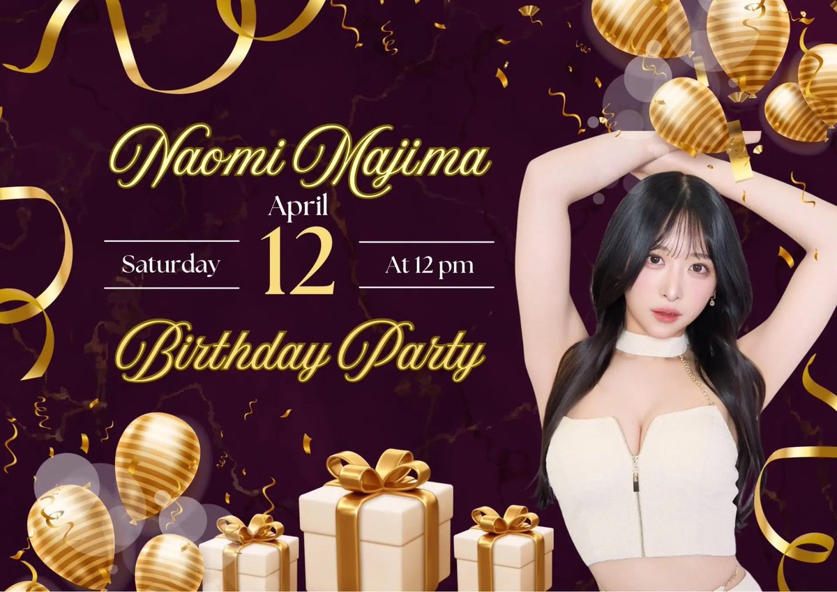 🥂🎉お知らせ💋🥂
3/17に誕生日を迎えますが、4/12(土)に
今年も生誕パーティーをさせていただきます!
(オフ会みたいな雰囲気です!)

本日20:00より予約開始❣️
https://t.co/coP3XDNCAd

2、3部は去年好評だった独占タイムの会も引き続き!(お話しや撮影やデュエット等ご自由に🌈)
どの部も初めてでも来やすいし楽しめますが、1・2・3部がもしかしたら初めての方は来やすいかもしれません!(例年そのイメージあり！)
4〜6部はほろ酔い〜酔っ払い気味な真島さんが楽しくお迎えします💦🤣
今年もこういった蜜な機会を設けられて嬉しいです！🎂お待ちしておりますっ✨🥰😌🥰