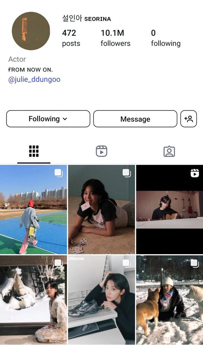She has unfollowed everyone including gold medalist and kim soohyun 😭 My poor inaa #seolinah #seorina