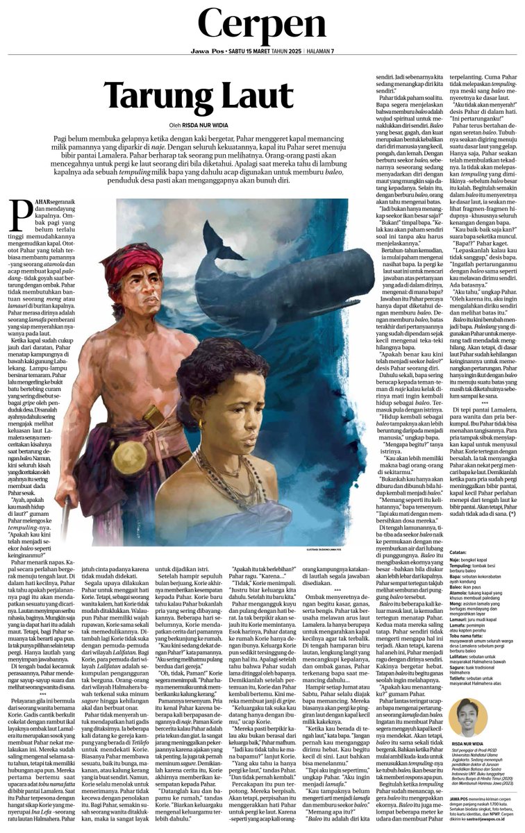 Selamat membaca cerpen saya di Jawa Pos pekan ini.