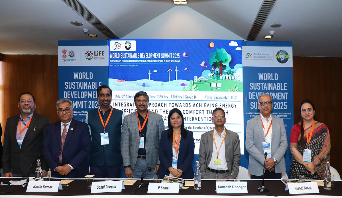 teriin's tweet photo. #WSDS2025 Thematic Track  🤝🏅

The thematic track at WSDS 2025 addressed India's urgent need for enhanced energy efficiency and thermal comfort, particularly in the face of rapidly escalating cooling demands. ✨⚡️🎆

 The track emphasized the necessity of integrating passive and active cooling strategies, blending traditional wisdom with modern innovations, to create sustainable and low-energy solutions. 

The session underscored the need for strengthened partnerships among government, industry, and research institutions to transform India's built environment into a global model for sustainable thermal comfort and energy efficiency, ultimately contributing to India's Viksit Bharat vision. 📈📊🏙️

An MOU was also signed between Indian Autoclaved Aerated Concrete Producers Association and TERI, during the session. 

@shabnambassi I @magicrete I @kumar_kart I @SGResearch_IN I @SomfyIndia I @AACPAINDIA
