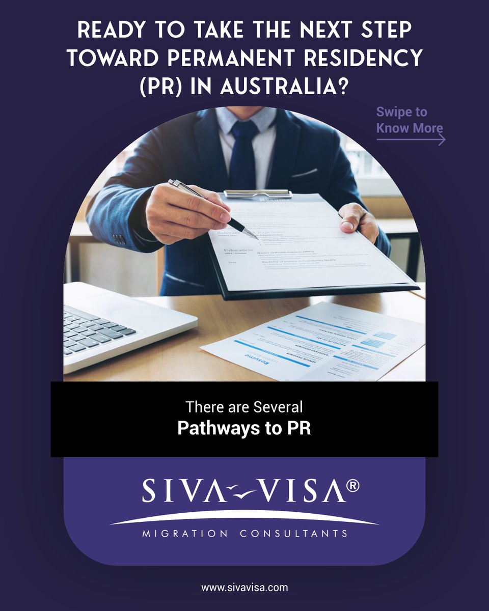 SivaVisaMigrate's tweet image. Whether you're transitioning from a student visa, converting your TSS visa, or exploring state nomination and regional pathways, Siva Visa provides expert guidance to navigate your PR journey with confidence!

📞 Call: +91 9553 030 030

#AustraliaPR #MigrationPathways