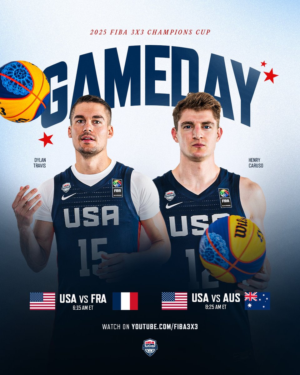 Day two on deck in Bangkok 👊

6:15 am ET vs 🇫🇷 France
8:25 am ET vs 🇦🇺 Australia

📍 centralwOrld Square 🇹🇭

📺 youtube.com/watch?v=jcb8Jt…
#3x3ChampionsCup