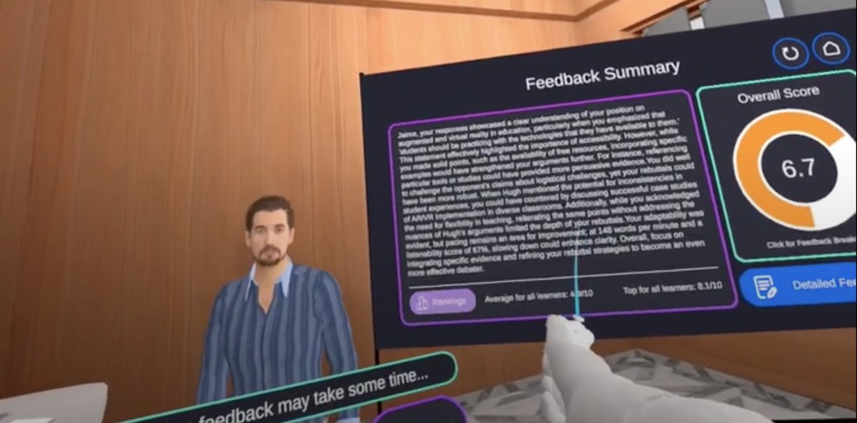 Day 13 &amp; 14 of #31DaysofARVRinEDU Quick Tips: Virtual Speech Shark Tank &amp; Debate

Elevate your communication skills with the Virtual Speech VR app! Engage in Shark Tank pitches and debates with AI avatars for fun learning. #ARVRinEDU #VR <a href="/vrspeech/">VirtualSpeech</a> 

arvrinedu.com/post/virtual-s…