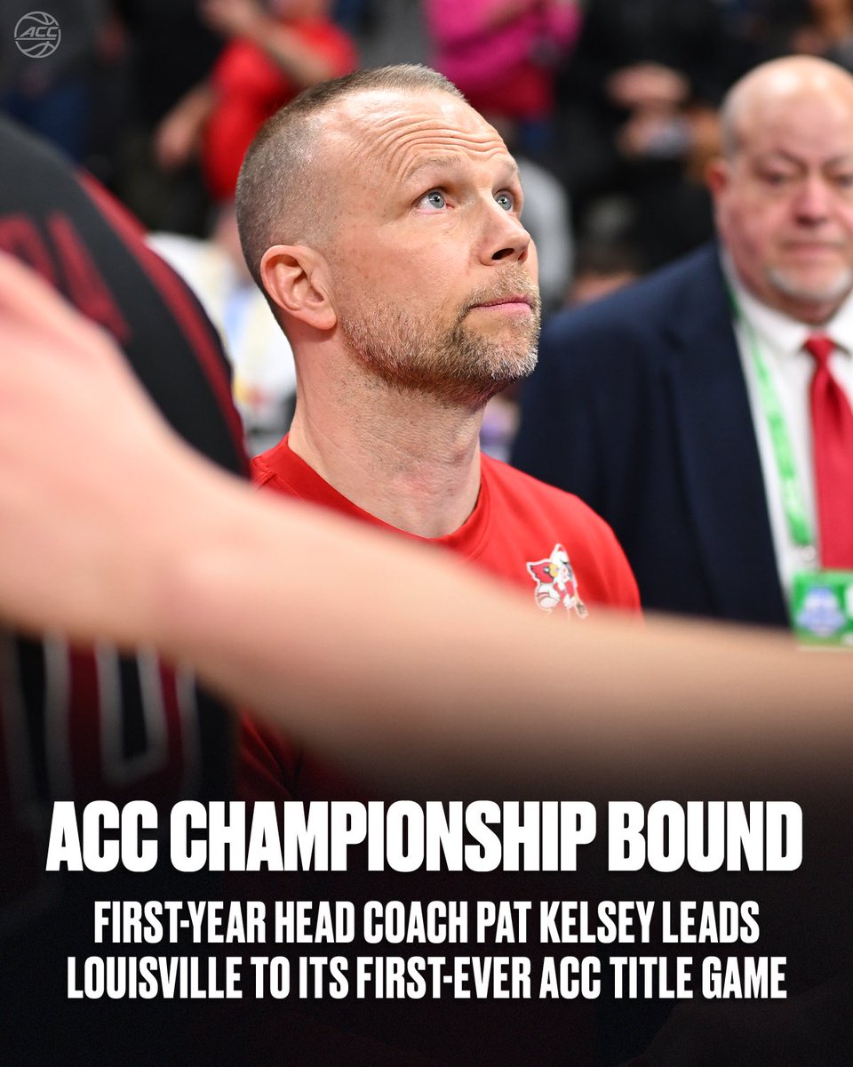 accmbb's tweet photo. ACC Coach of the Year taking his team to the Championship in his first season with the Cardinals.

If he's not on your short list for National Coach of the Year - he should be. https://t.co/wp26mxaYOK