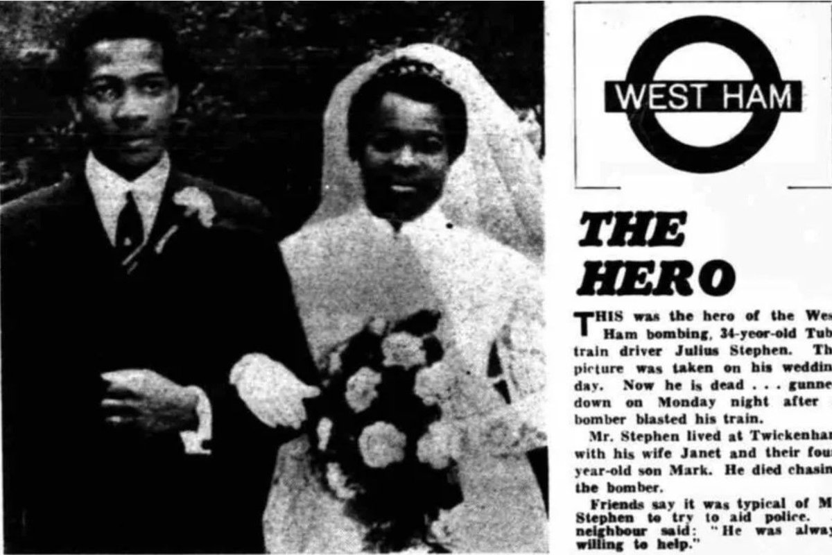 #OnThisDay 49 years ago Tube driver 'Julius' Joseph Stephen was shot dead at West Ham by an IRA terrorist whose bomb prematurely detonated on his train. A plaque was unveiled in 2022 in the presence of his widow and son after a campaign by TfL colleagues buff.ly/C3vpfzC