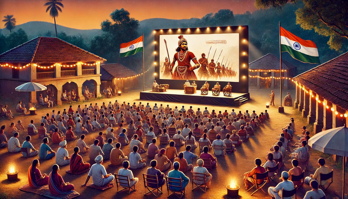 TruthWithVikas's tweet photo. छावा चित्रपट 
शनिवार,दि.15 मार्च रोजी रात्री 8:30 वाजता सर्व नागरिकांसाठी "छावा" हा चित्रपट मोठ्या स्क्रीनवर दाखवला जाणार आहे.
ठिकाण:भगतसिंग खुले रंगमंच,जि.प.शाळा, नाचनवेल.आयोजन:नाचनवेल-कोपरवेल समस्त ग्रामस्थ.आपल्या ग्रामस्थांनी, विद्यार्थ्यांनी मोठ्या संख्येने उपस्थित राहावे, https://t.co/QnrvEsjB0A
