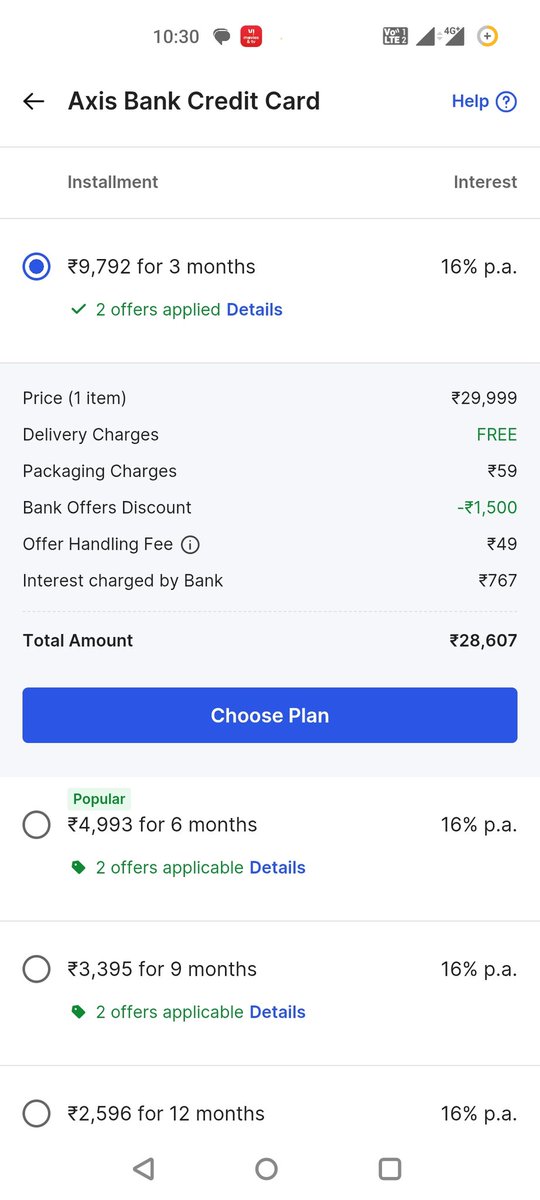 sathananth_s's tweet photo. @flipkartsupport I'm not understanding this EMI calculation. Can you pls explain? @Flipkart https://t.co/Zk0Fiwybnj