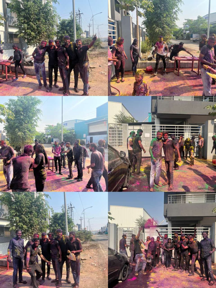 WeberDrivetrain's tweet photo. 🌸 Holi at Weber Drivetrain! 
We celebrated Holi with colors, laughter &amp; innovation! 🌈✨ Just like we drive progress, we embraced the festival with energy, teamwork &amp; joy.
Wishing everyone a vibrant &amp; colorful year ahead! 

#HappyHoli  #FestivalOfColors  #weberdrivetrain https://t.co/fSzyRCuzYk