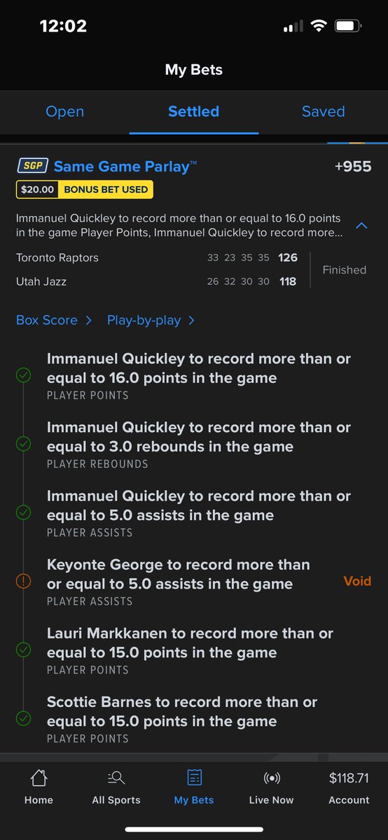 espyy14's tweet photo. First parlay I made after being on vacation for the week and I smacked 1/1 on the day🤑🤑🤑 it’s gonna be a good month #GamblingX #Parlay #GamblingCommunity https://t.co/X6zLRRNnva