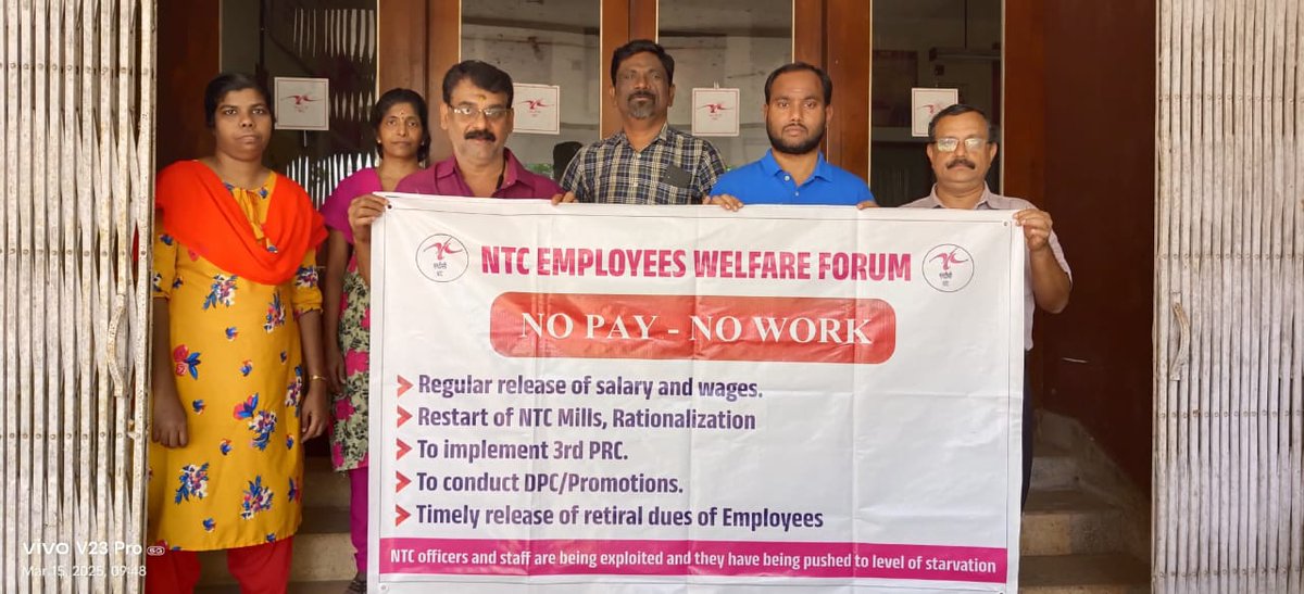 NTC_Emp_Forum's tweet photo. @girirajsinghbjp 🚨 NATIONWIDE PROTEST ! 
💥 NO SALARY, NO WORK! NO MORE SILENCE! 💥
📢 NTC employees are FED UP with management’s false promises and delays!
📢 Enough waiting! Enough suffering!
🔥 PEN DOWN STRIKE CONTINUES UNTIL JUSTICE IS SERVED! 🔥
#NTCStrike #NoPayNoWork #EnoughIsEnough https://t.co/0deLa1cSSo