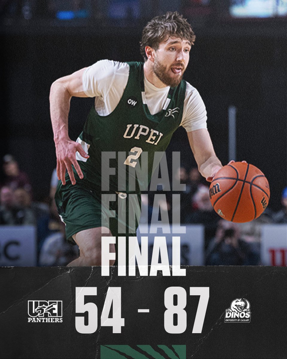 UPEIMBasketball's tweet image. FINAL | @UCDinos 87 – #Panthers 54

Not our night.

But...there's still plenty to play for! Let's get that bronze medal on Sunday!🥉

#GoPanthersGo | #Basketball | #Nationals