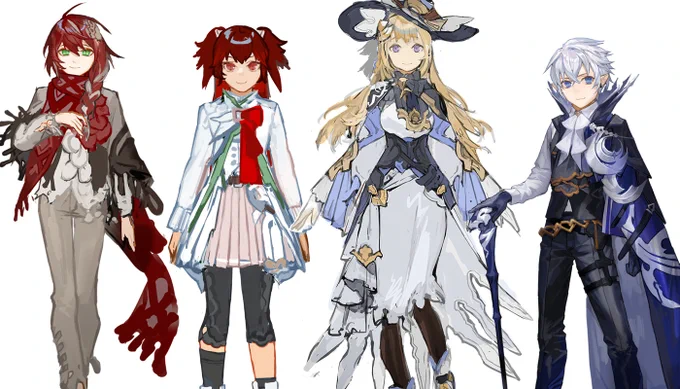 プライベートキャラデザポーズをつけたほうが魅力的に見えるんだけどデザインのやりやすさという点では棒立ちのほうが断然把握しやすいなのでラノベ挿絵のお仕事とかでは棒立ち気味 