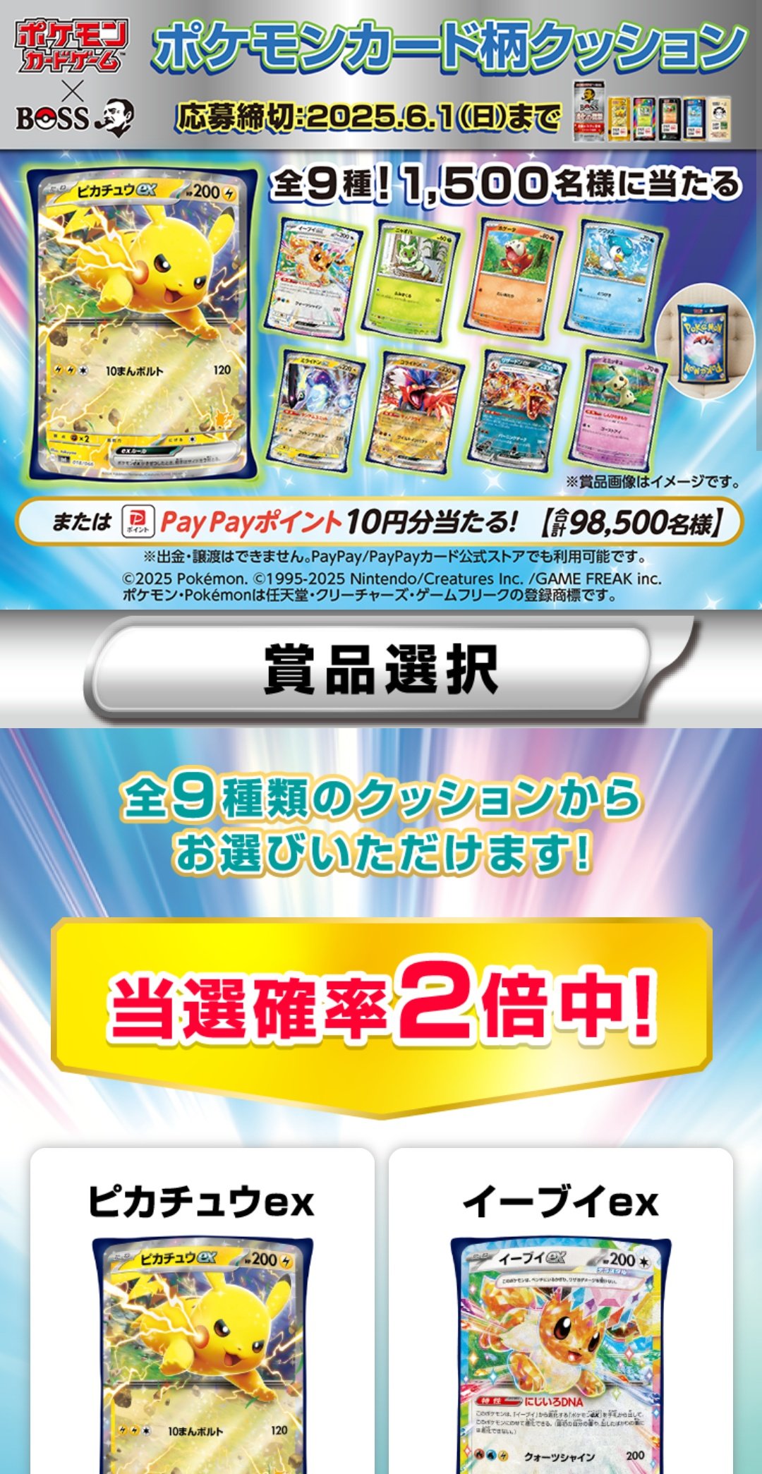 ポケモンカード柄クッション - Search / X
