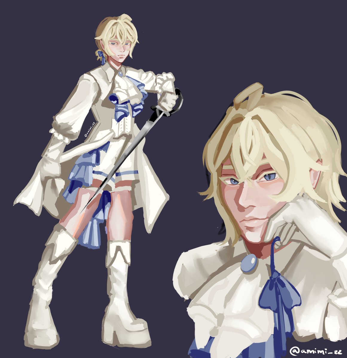 some days ago i wanted to practice painting clothes and found a reference that reminded me of mika so i drew him :)

veeeeery messy but i actually really like messy painting <:

#mikaelahyakuya #owarinoseraph