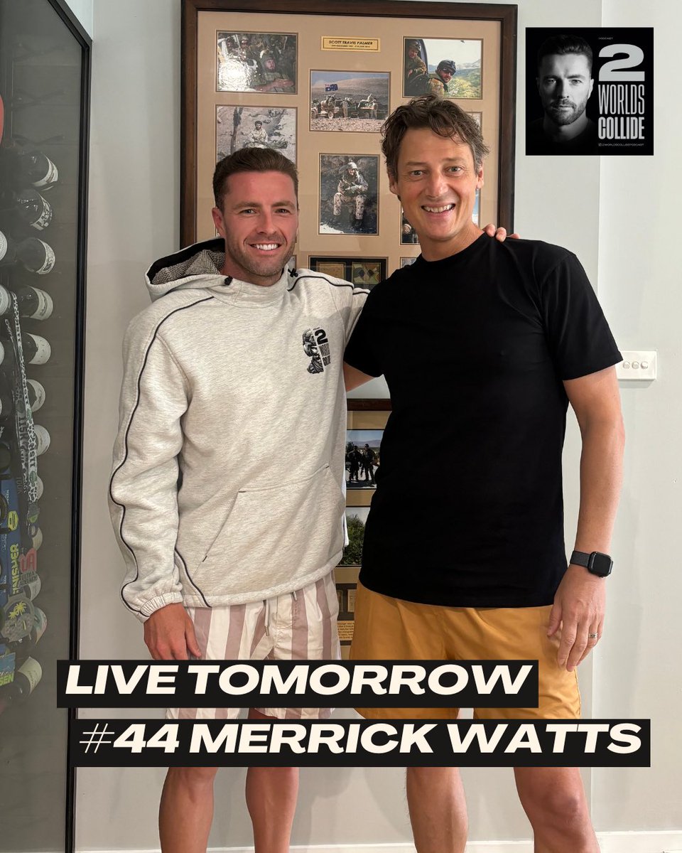 2worldsPodcast's tweet photo. On this week’s episode of the 2 Worlds Collide Podcast, I’m joined by Merrick Watts (@MerrickWatts)-up, on SAS Australia, or watching young blokes crumble during endurance events while he runs past and calls them weak.

💡 In this episode, we cover: 👉 His wildest moments in comedy—including the worst hecklers he’s ever faced. 👉 Why comedians need to scan the room like tactical operators before stepping on stage. 👉 The psychology of suffering and why endurance events bring out the best (and worst) in people. 👉 How quitting is always a choice—and why some people break while others push through. 👉 The brutal crossover between comedy, resilience, and mental toughness.

PLUS—A Special Offer! Shoutout to Posca Hydrate for jumping on board. For a limited time only, you can get 20% off all Posca Hydrate drinks using the code GOSAM—valid until June 30, 2025. Hydrate like a Roman warrior. 🏺💪

This conversation is raw, hilarious, and packed with gold—you won’t want to miss it.

🎧 Live tomorrow on YouTube and wherever you listen to podcasts!

"Silence Protects. Evil Wins. Speak Up. Until Every Voice is Heard."

#2WorldsCollidePodcast #MerrickWatts #ComedyGold #StandUpWarfare #Resilience #EnduranceMindset #QuittersNeverWin #CrowdControl101 #PodcastAustralia