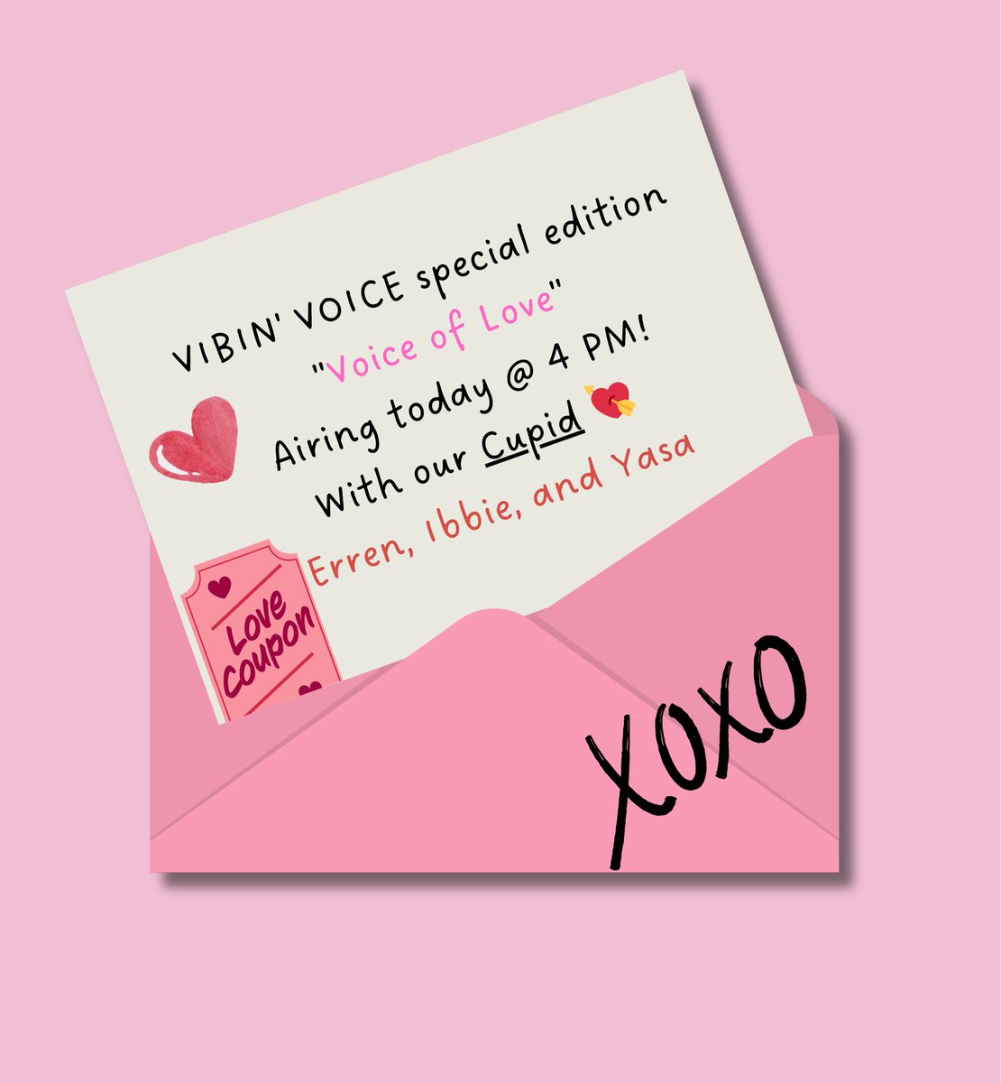 itsVOTCAST's tweet photo. ㅤ

જ⁀➴ . . .  𝐕𝐎𝐈𝐂𝐄 𝐎𝐅 𝐋𝐎𝐕𝐄  ♡

Your love story has begun 💕 
The cupids will read your story happily 💘

💌 Saturday, March 15th 2025
❣️ 4 PM

See you~ ♡

ㅤ https://t.co/7NX8FnpI8t